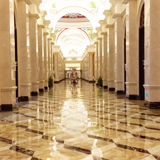 加州米黃、安琪米黃、米黃大理石經典運用之一張家界鳳凰酒店